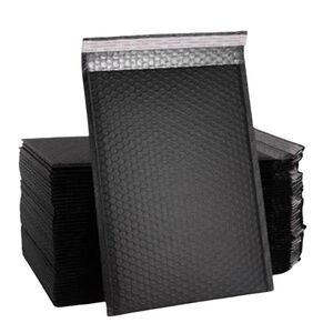 50 X Black Poly Bubble Mailers Envelopes + TY stickers Shipping Starter Pack